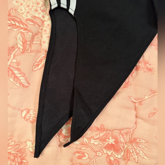 Adidas black and white tie bottom three stripe women’s black joggers size Large - Picture 6 of 7